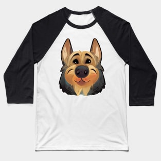 Cute German Shepherd Cartoon - Lee the GSD Baseball T-Shirt